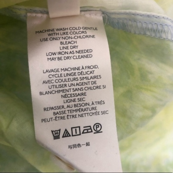 NWT ANTHROPOLOGIE Pilcro & the Letterpress Cate Yellow Green Tie Dye - Picture 13 of 16